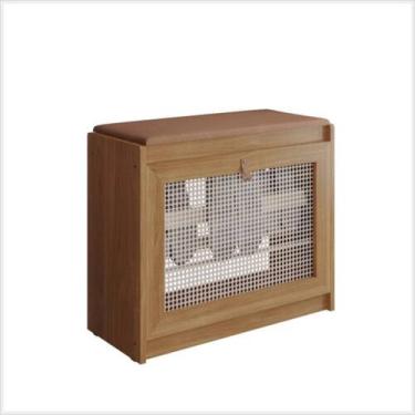 Imagem de Banco Sapateira Plenitude Madeira Acento Almofadado material sintético