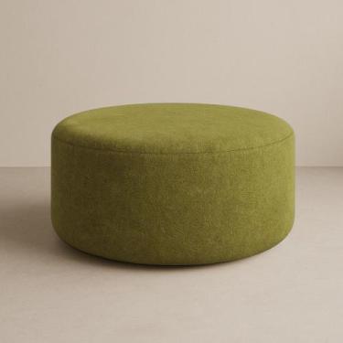Imagem de Puff Riviera Orgânico Redondo Tecido Boucle Puf Luxo decorativo sala -