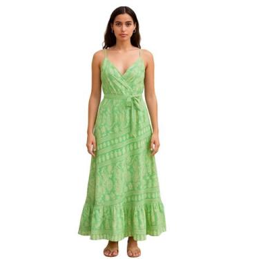 Imagem de Vestido Longo Vih Triny Indiano Boho Feminino, M, Verde