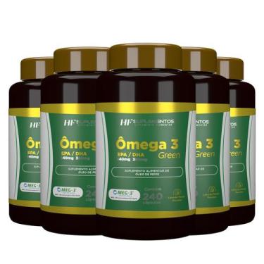 Imagem de 5x omega 3 240caps epa 540mg + dha 360mg hf suplementos
