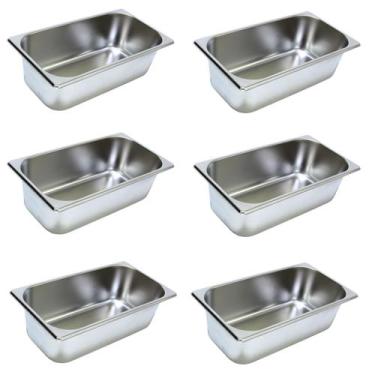 Imagem de 6 Cuba Gastronomica Inox 1/3x150 Gn Buffet Cozinha Restaura. - JMA Ino
