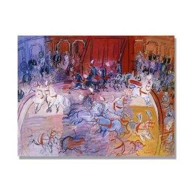 Imagem de NHLDZYH Folhas impressionistas, (a grande tenda) de Raoul Dufy, reprodução de quadros, quadros de pinturas famosas, imagem murais quartos. 80 x 105 cm Apenas tela