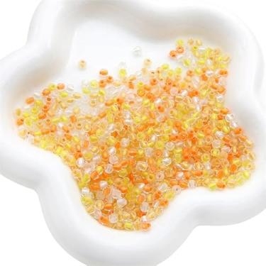 Imagem de 100 peças de contas de vidro bicone facetadas douradas transparentes gradientes mistas de vidro pequenas com sementes soltas espaçadores para fazer joias, colar, pulseira, brincos, artesanato faça