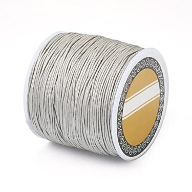 Imagem de Cordão de nylon 100 m de 0,8 mm, cinza claro, fio de macramê com nó chinês, para fabricação de joias, materiais de embrulho Kumihimo, artesanato faça você mesmo