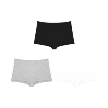 Imagem de Boxer Feminino Sem Costura - Kit com 3 Peças de Algodão Confortáveis, 