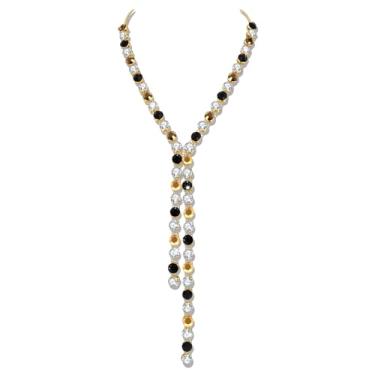 Imagem de HEIDKRUEGER Colar Independent Day, colar de cristal vermelho, branco e azul, colar longo em Y para mulheres, meninas, 4 de julho, lembrancinhas de desfile patriótico, decorações coleção de joias de