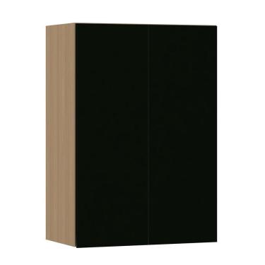 Imagem de Armário Aéreo 60cm 2 Portas Slim Luciane Móveis Freijó/preto