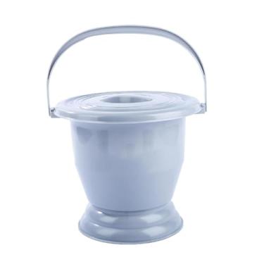 Imagem de ChuYiElegance Cuspideira com tampa, mictório, vaso sanitário, mictório de cabeceira para uso doméstico, crianças mais velhas e adultos, Cinza