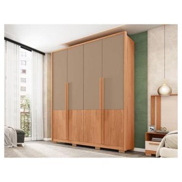 Imagem de Guarda-roupa Solteiro 3 Gavetas 4 Portas Caemmun Francis, Freijó e Sue