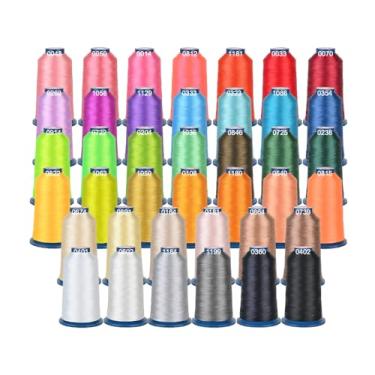 Imagem de Richword Kit de linha de bordado selecionada, 40 cores, 40 WT (108D/2), cada carretel 4000 m (4374Y) adequado para máquinas de bordar