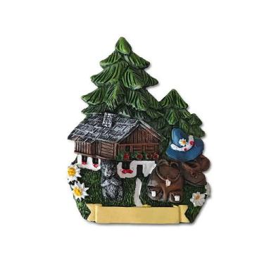 Imagem de Frigorífico Magnet Mountain Cabin 3D Resin Swiss Alps Souvenir - Yiwei