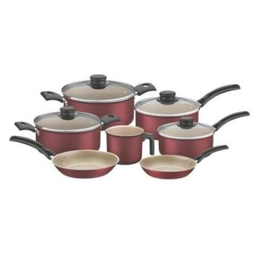 Imagem de Jogo de Panelas Tramontina Turim Antiaderente 7 Peças Vermelho, 7628c
