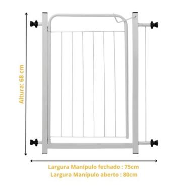 Imagem de Grade Portão Portãozinho Proteção Pet Cães Cachorro Criança Ext 05cm S