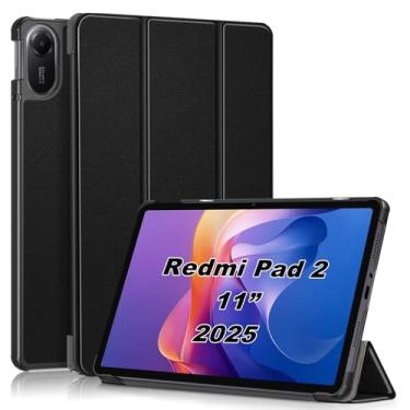 Imagem de USTIYA Capa para Xiaomi Redmi Pad 2 11 polegadas Case Couro Protector, Feita de PC + PU, Capinha com Função de Acordar/Aativar Cover (Preta)