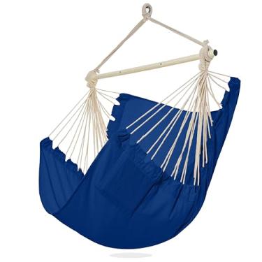 Imagem de PNAEUT Corda de pendurar para cadeira de rede para uso externo, quarto, exterior, pátio (azul marinho)