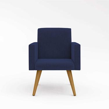 Imagem de Cadeira Decorativa Para Quarto – Balaqui Decor Cor:azul Marinho