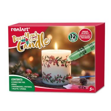 Imagem de REALART 6 cores brilhantes de tinta de vela de cera para kit de pintura de velas, canetas de cera para decoração de velas, canetas de cera para decoração de velas