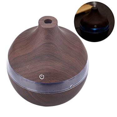 Imagem de Grão de Madeira LED Umidificador 300ml USB Night Light Mist Maker para Home Office