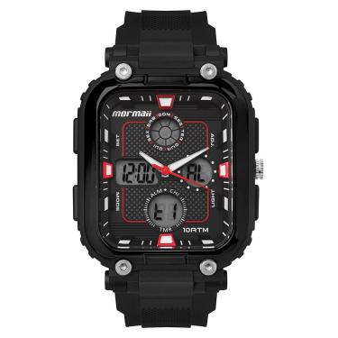 Imagem de Relógio Mormaii Masculino Anadigi Preto Vermelho Mo24200-8r