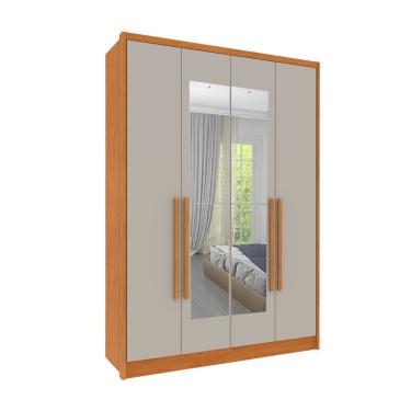 Imagem de Roupeiro Dinamarca Com Espelho 4 Portas Tcil Cinamomo-off