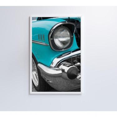 Imagem de Quadro Farol Carro Clássico 60x40 Cm Tecido Canvas