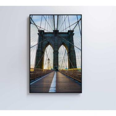 Imagem de Quadro Ponte Do Brooklyn Pôr Do Sol 60x90 Cm Adesivo