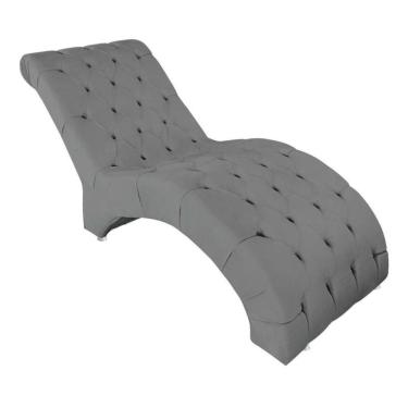 Imagem de Recamier Divã Espreguiçadeira Para Sala Cliníca Leila Suede cinza