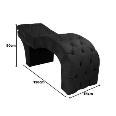 Imagem de Maca Estética Estofada Reclinável Ergonômica Suede Ludmilla Cor:preto