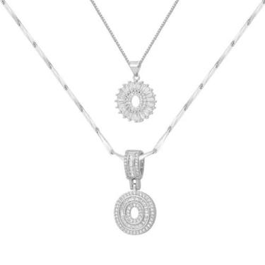 Imagem de Colar feminino com letras douradas/prateadas, banhado a ouro 14K, joias personalizadas com nome personalizado, colar com pingente de iniciais para casal, 2 peças, colar elegante e delicado para