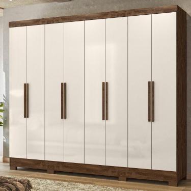 Imagem de Guarda Roupa Casal 6p 236 Cm Diplomata Castanho Wood Off White Moval