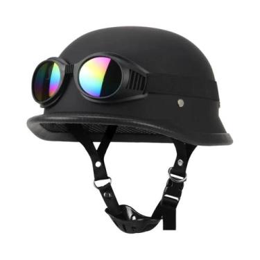 Imagem de Capacete Vintage Alemão De Couro Para Motocicleta, Certificado DOT, Ca