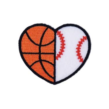 Imagem de 3 peças de adesivos bordados de basquete e beisebol, apliques brilhantes e vibrantes para passar a ferro ou costurar, ideais para decorar roupas, chapéus, acessórios de jeans