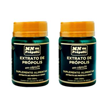 Imagem de Kit 2X: Extrato de Própolis Verde 500mg MN Food 60 Cápsulas