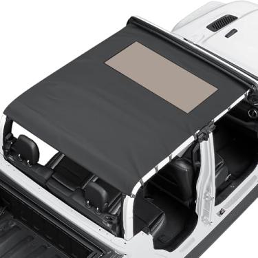 Imagem de JOYTUTUS Protetor solar à prova d'água compatível com Gladiator JT 2020-2026, cobertura superior de teto de tecido Oxford Gladiator JT bloqueia chuva, UV, vento, ruído