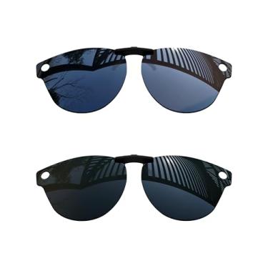 Imagem de MYCOURAG 2 pares de lentes polarizadas com proteção UV para óculos de sol Ray-Ban Meta Headliner RW4009-50 – preto sólido + titânio
