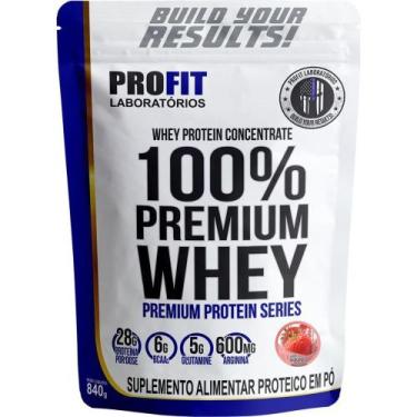 Imagem de 100%Whey Premium - 840g Refil Morango - Profit Laboratórios