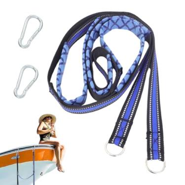 Imagem de Escada de corda de embarque – Escada de escalada lateral para caiaque de 5 degraus – Equipamento resistente antiderrapante para uso ao ar livre, assistência de rebordo portátil para cais de trailer