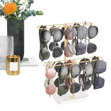 Imagem de Organizador de óculos de sol, organizador de vários óculos de sol, suporte de metal, armazenamento de óculos, acessórios de mesa, organização para escritório, quarto, bancada, cômoda de mesa
