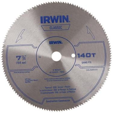 Imagem de IRWIN Tools Lâmina de serra circular com fio de aço da série clássica, 18 cm, 140 T, 0,87" Kerf (11840)