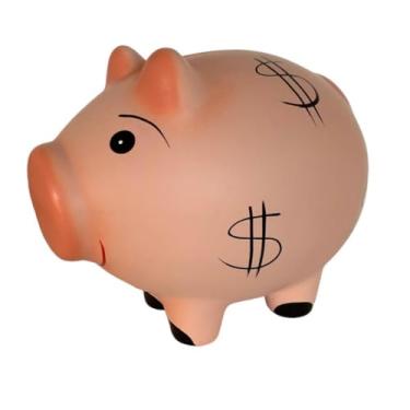 Imagem de Cofre para Guardar Dinheiro, Porco Cofre Cofrinho Colorido Bolinha Porta Moedas e Notas em CerâMica - Presentes, Decoração, Lembrancinha Fofa, 18×14.5×12.5cm(Pele)