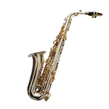 Imagem de Saxofone alto profissional E-Tune banhado a ouro cobre branco para iniciantes e profissionais