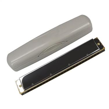 Imagem de Gaita tremolo chave C de 24 furos com estojo rígido e pano para iniciantes adultos (cor: FORMA C)