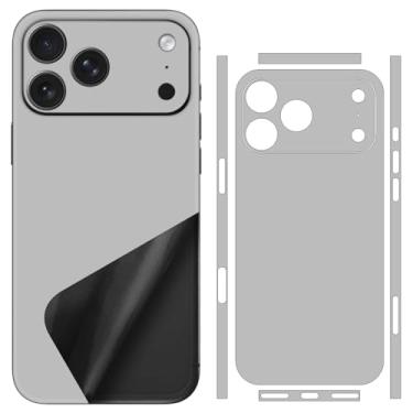 Imagem de SUKIDIOVQ Pacote com 2 para iPhone 17 Pro Max Skin Wrap usando adesivo de telefone 3M película decalque de vinil protetor de vidro para parte traseira lisa colorida