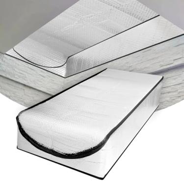 Imagem de Capa de isolamento para escadas do sótão para escada de puxar para baixo, valor R 15,5, extra grossa, capa de escada de sótão hermética capa isolante de escada de porta com acesso fácil de zíper 137