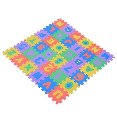 Imagem de Naroote Tapete de Jogo de Espuma Eva, Números Macios e Duráveis, Letras para Crianças, Brinquedos de Rastejamento, para Brincar, Aprender, Conjunto de 36 Peças