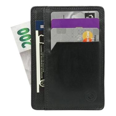 Imagem de Carteira Masculina Couro com porta cartões cédulas cnh acompanha caixa