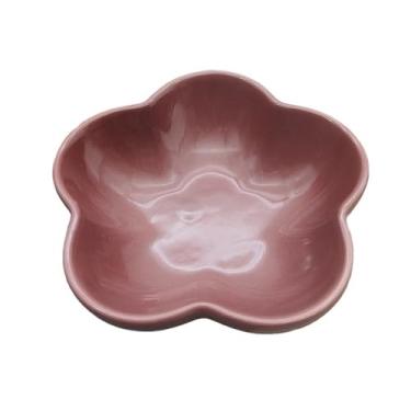 Imagem de prato de lanche Prato fundo de cerâmica cor sólida com 5 polegadas para flores, prato pequeno para mergulhar, utensílios cozinha para casa tigela de sopa(Fig)