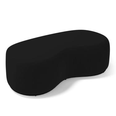 Imagem de Puff Decorativo Living Aisha Orgânico 02 Lugares Suede Preto - Abmaza