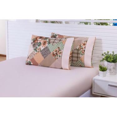 Imagem de Jogo Lençol King Size 3 Peças Casal 100% Algodão Salmon - Thais Enxova