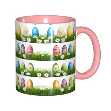 Imagem de Zeraoke Canecas de café criativas coloridas com estampa de ovos, personalizadas, presente para a família, tamanho de 325 ml, unissex